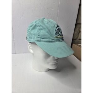 Life is Good Jackie Skiing Baseball Hat Aqua Blue Seafoam Green Cotton Adjustabl